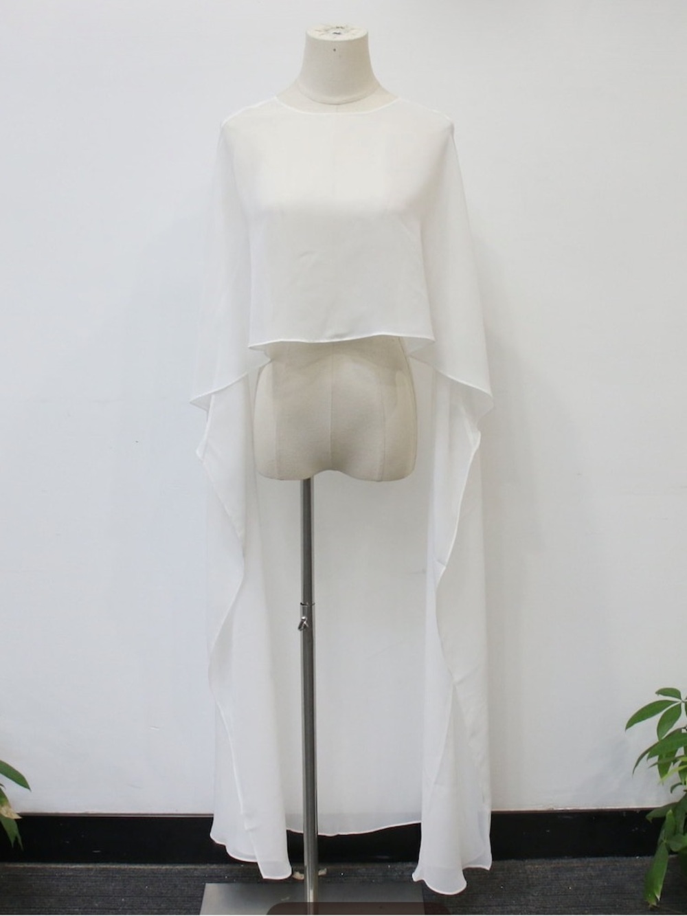 Etsy White Chiffon Long Shawl Cloak - Minimalist Bridal Cape
